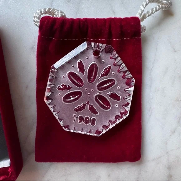 Waterford Crystal 12 Days Of Christmas VTG Etched Glass Ornament - Picture 2 of 3